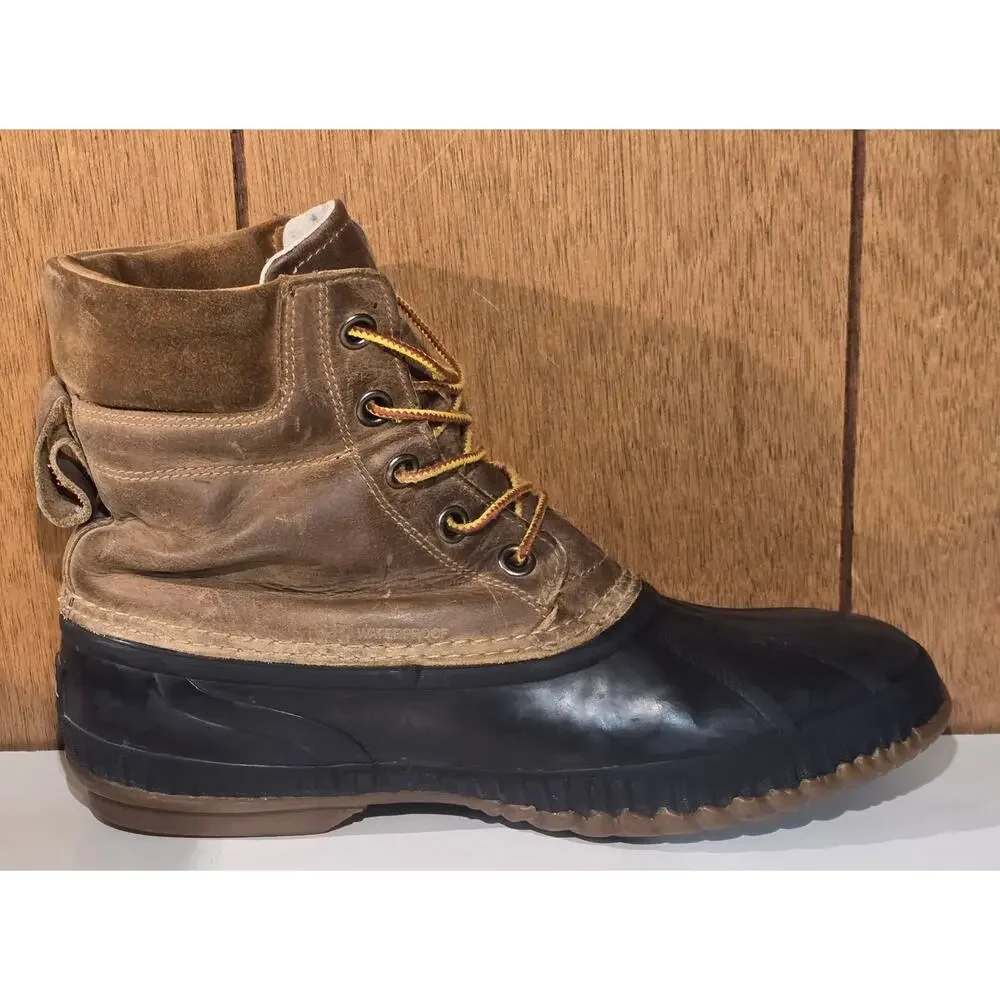 Sorel Duck Boots Men's Size 12 Brown Black Waterproof Lace Up Boots